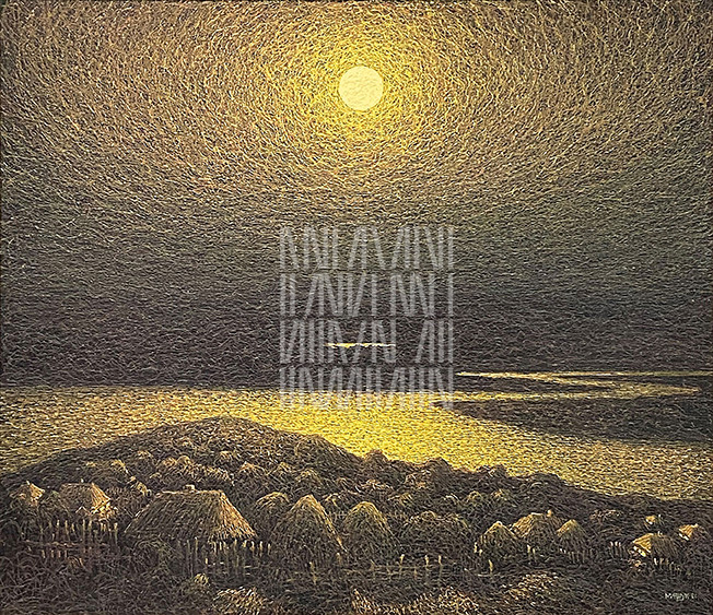 Іван Марчук, «ЗІЙШОВ МІСЯЦЬ НАД ДНІПРОМ» , 1980 р. темпера на полотні, 70×100 см